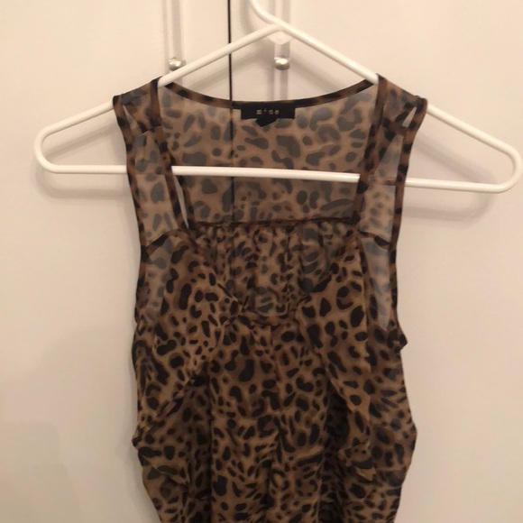 Mine Leopard print sheer top with ruffle - Picture 2 of 3